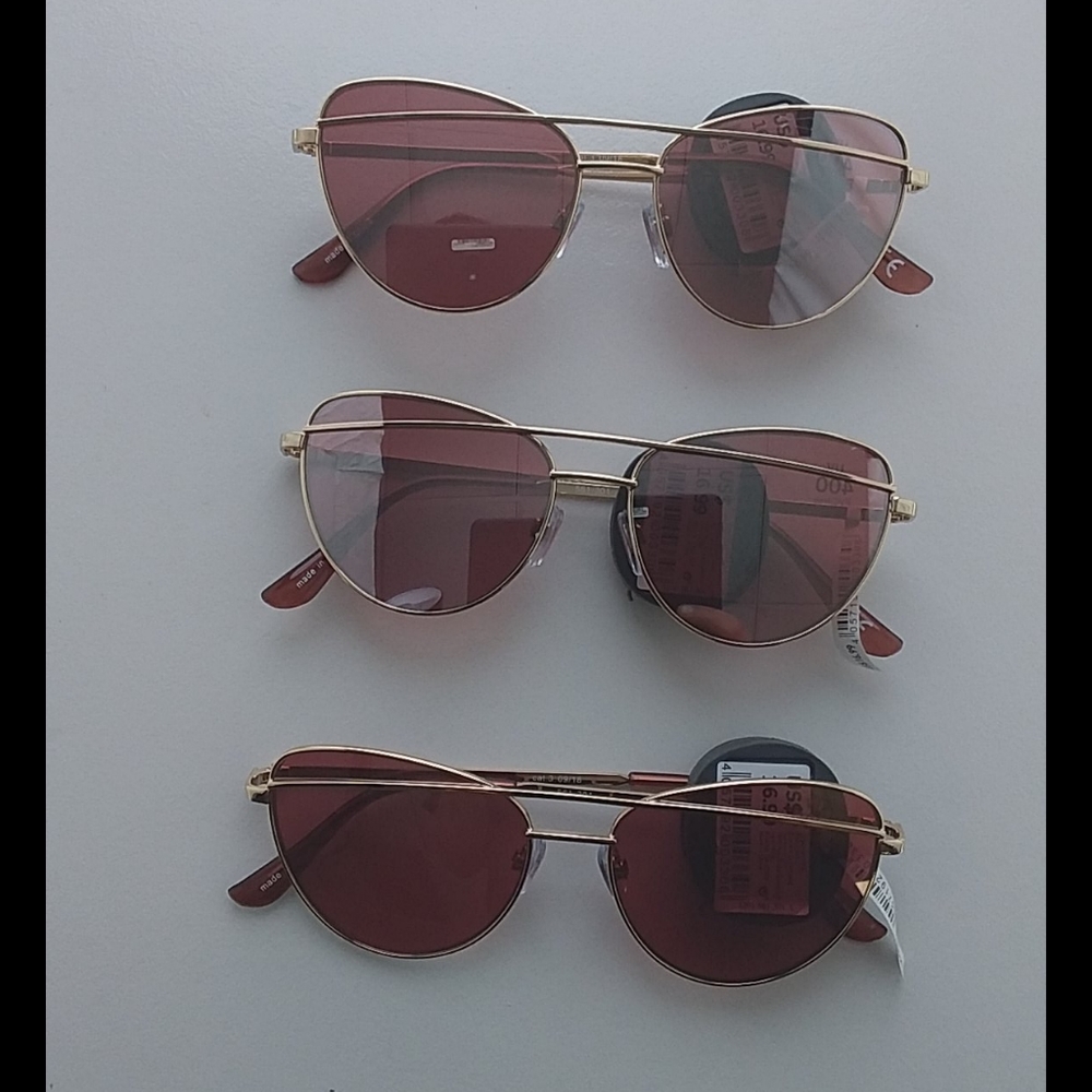 gold frame rose lens sunglasses 3 for 1 - Picture 2 of 7